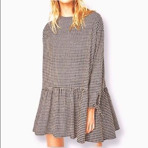 Zara Basic Checked Gigham Mini Dress Medium